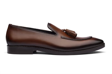 FLORENCE - TAN HANDPAINTED LEATHER SHOES
