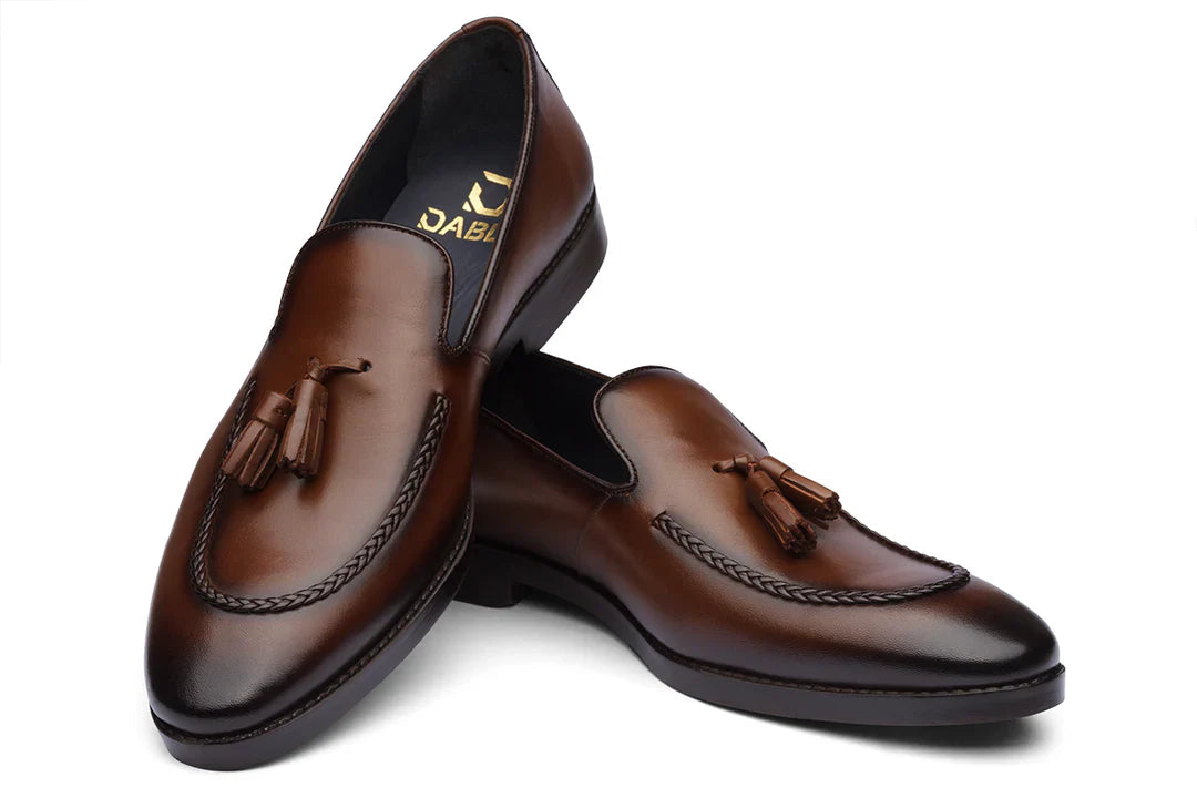 FLORENCE - TAN HANDPAINTED LEATHER SHOES