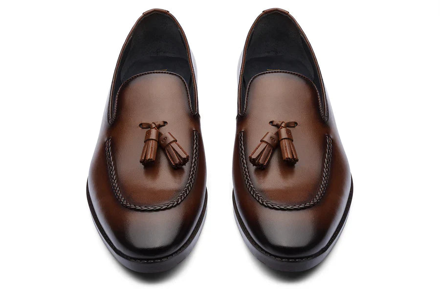 FLORENCE - TAN HANDPAINTED LEATHER SHOES