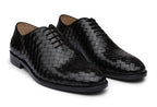 LONDON - BLACK HANDWOVEN LEATHER SHOES