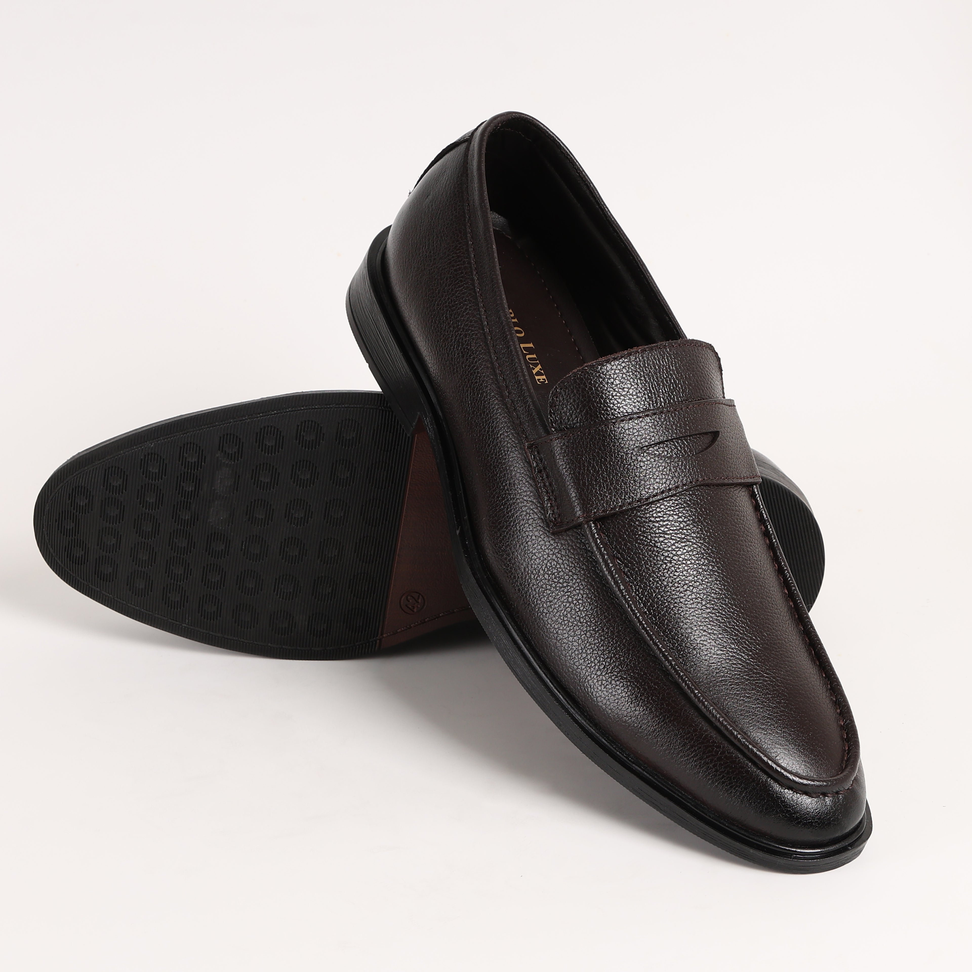 Premium Leather Pebble-Grain Penny Loafer