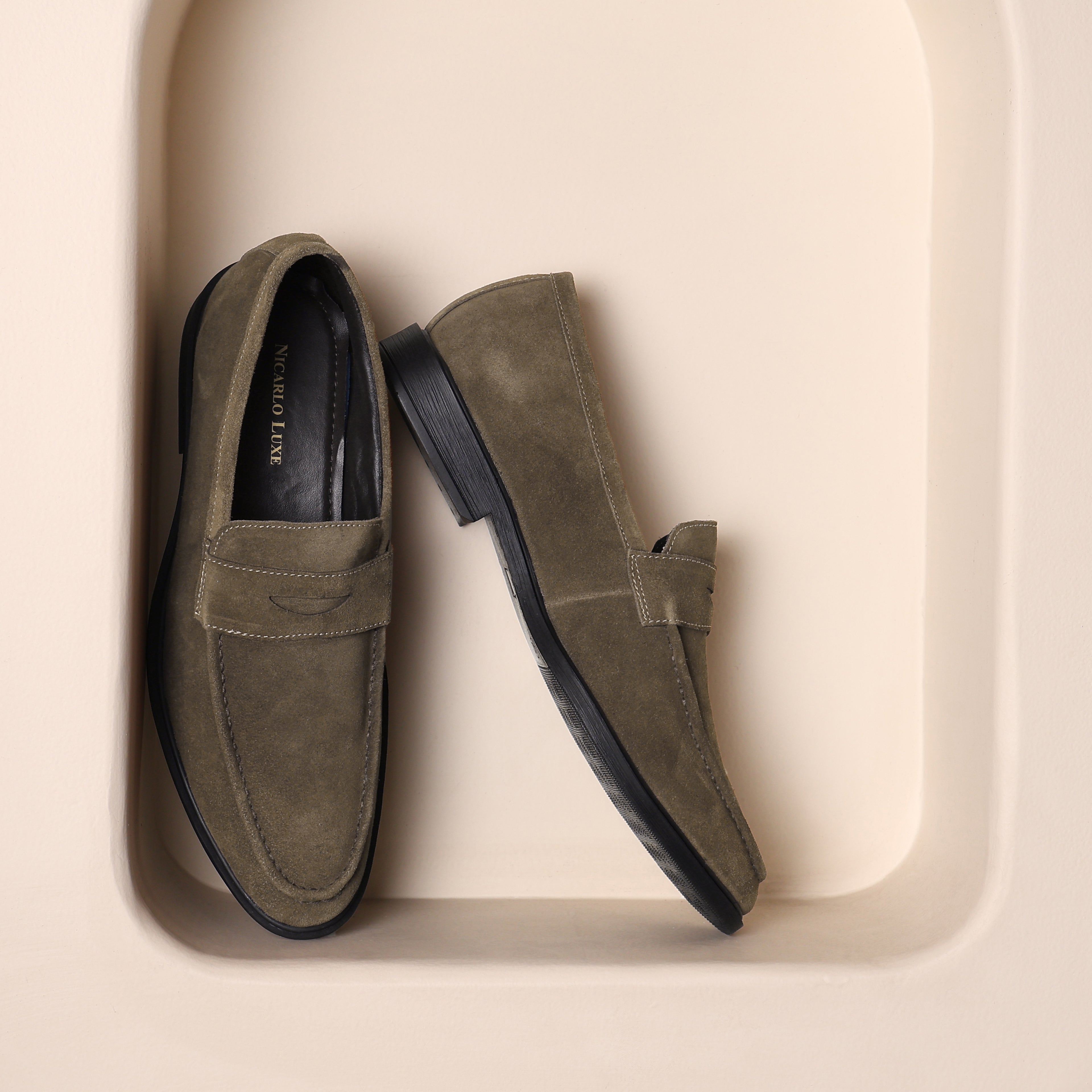 Premium Leather Lucento Suede Loafer