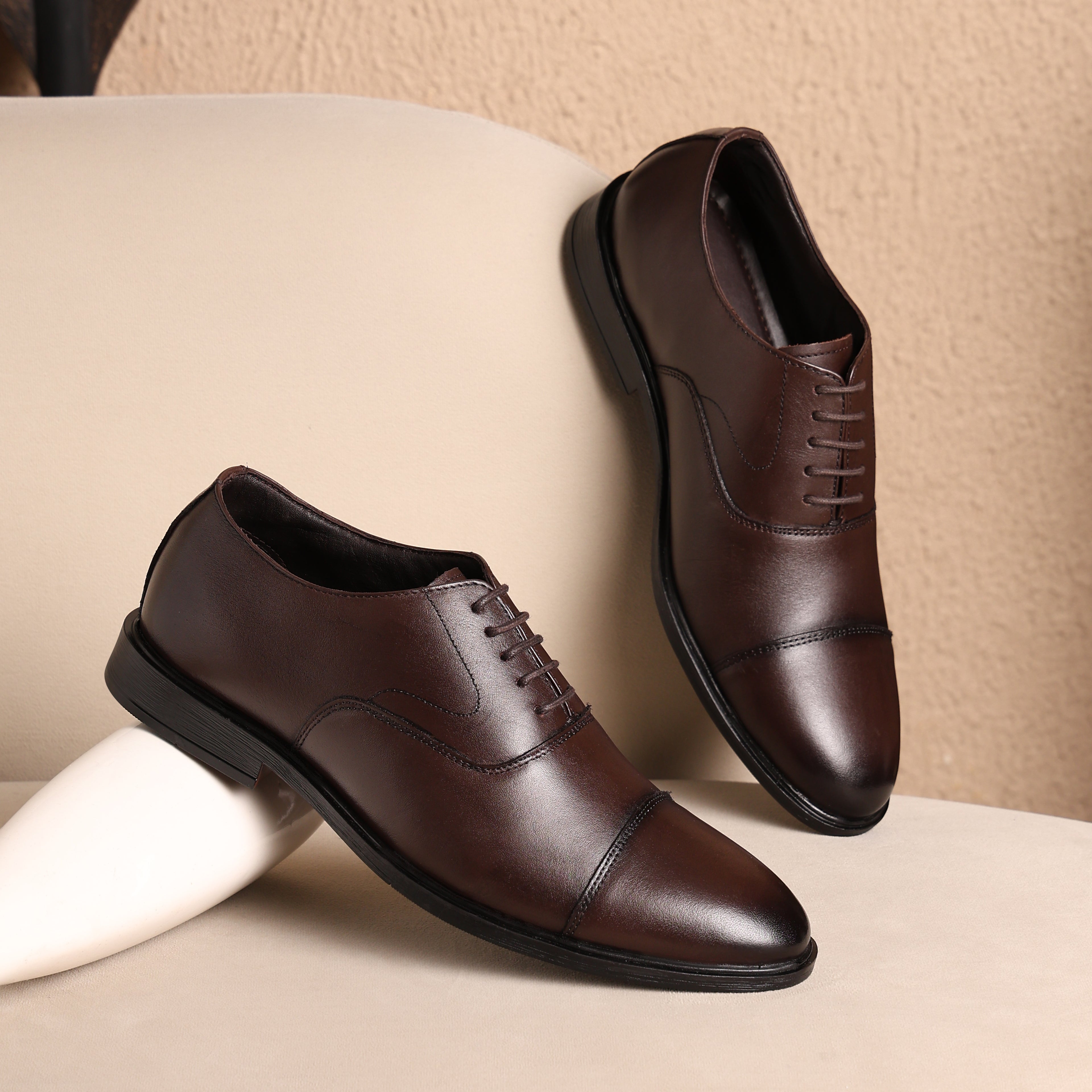Premium Leather Classic Cap-Toe Oxford Shoes
