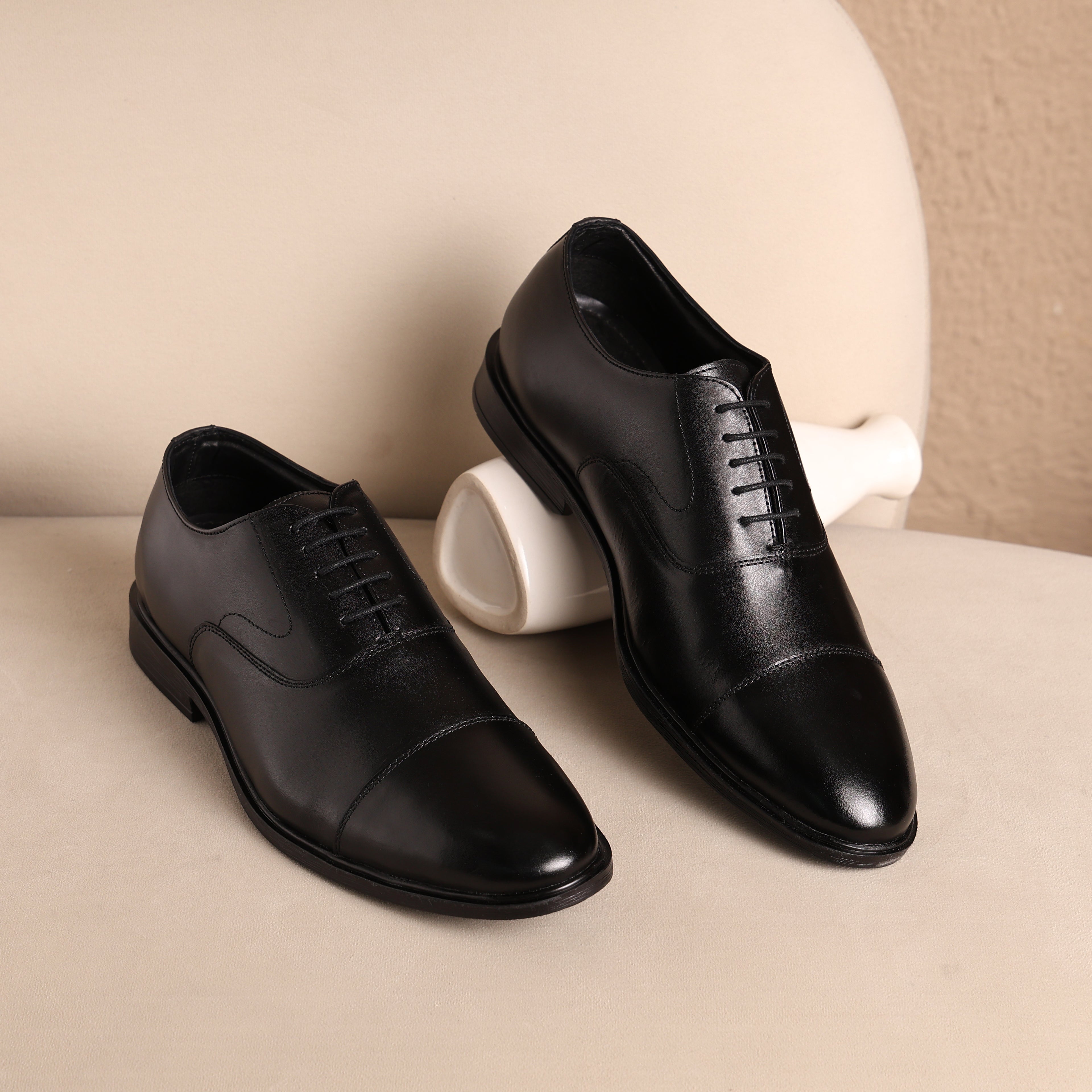Premium Leather Classic Cap-Toe Oxford Shoes