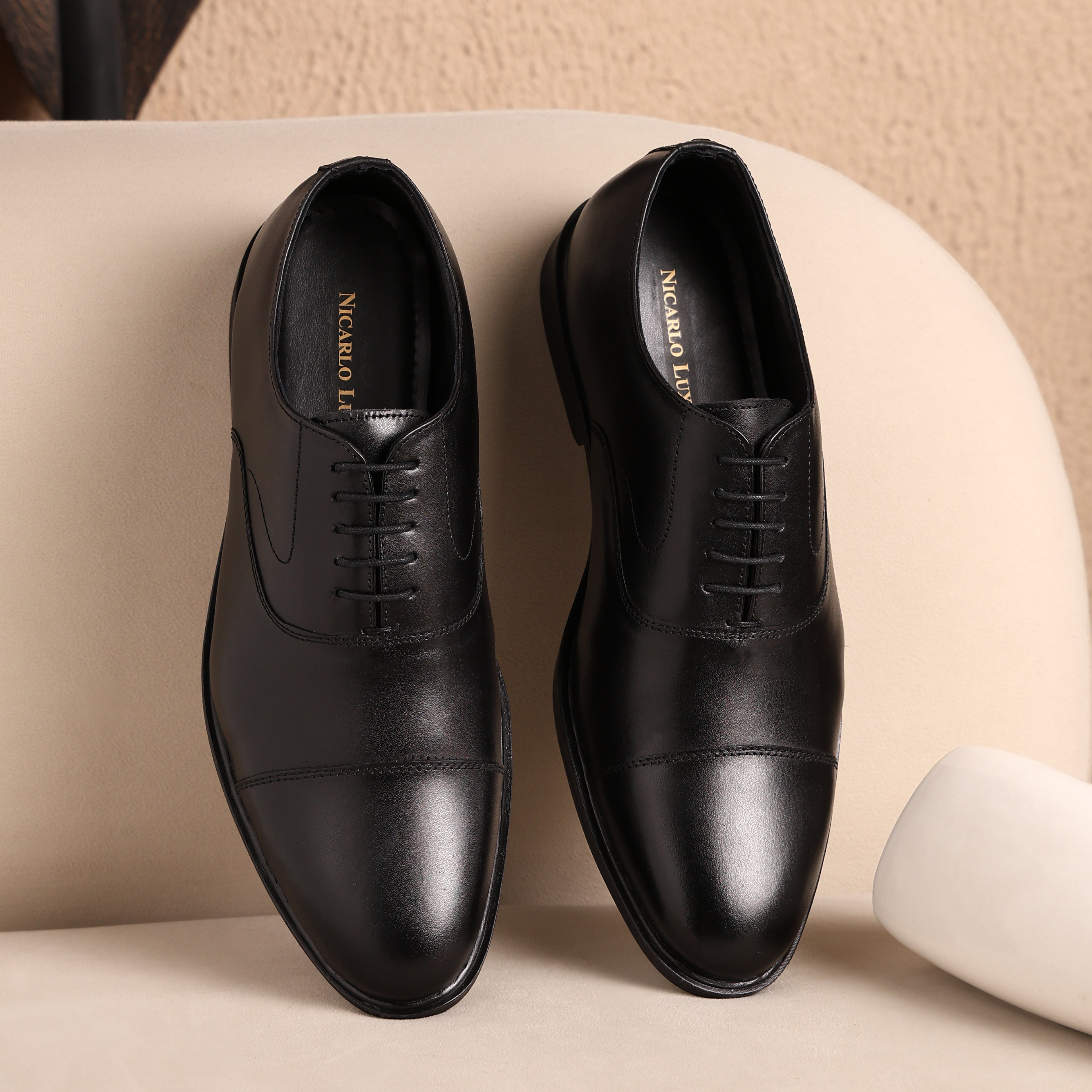 Premium Leather Classic Cap-Toe Oxford Shoes