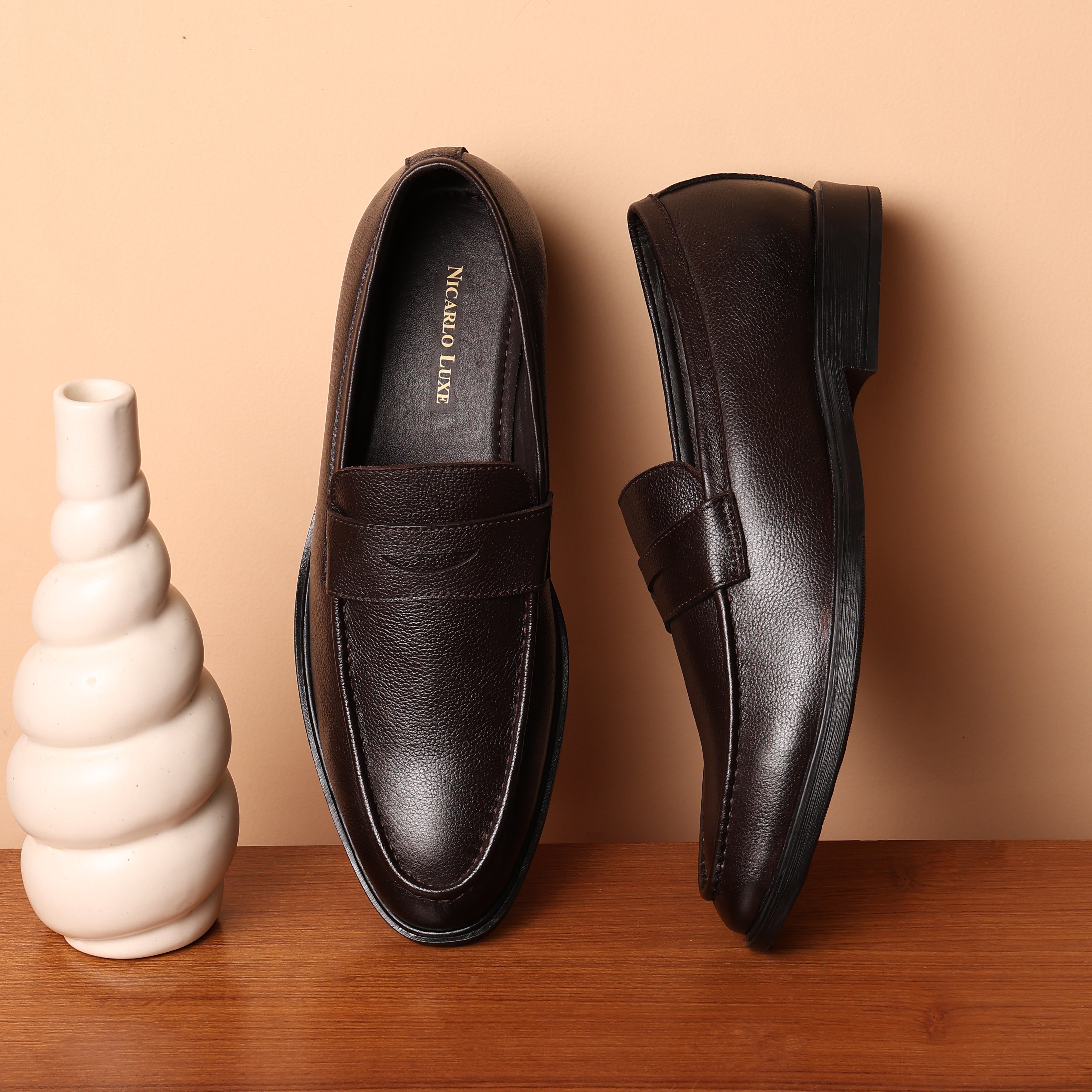 Premium Leather Pebble-Grain Penny Loafer