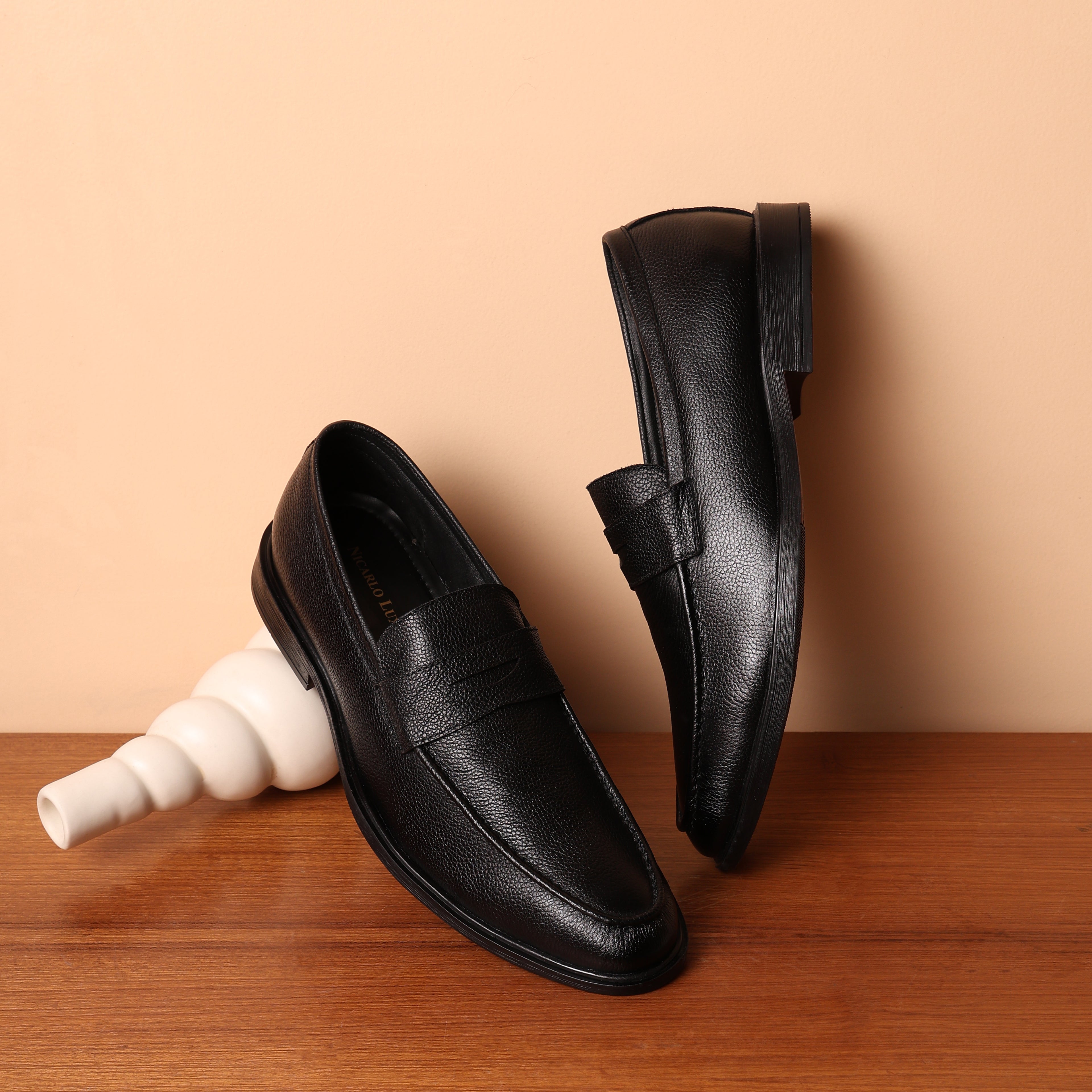 Premium Leather Pebble-Grain Penny Loafer